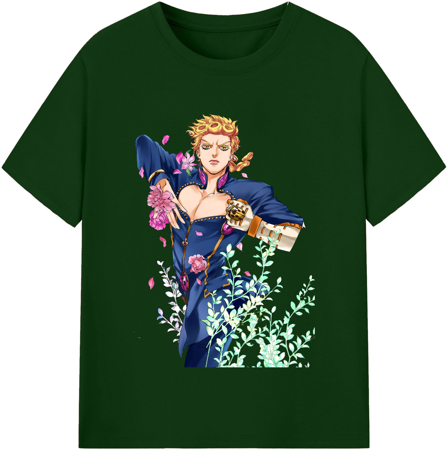 （画像用） ジョジョの奇妙な冒険 ジョルノ?ジョバァーナ JoJo's Bizarre Adventure Giorno Giovanna 綿100％半袖Tシャツ（フロントプリント）